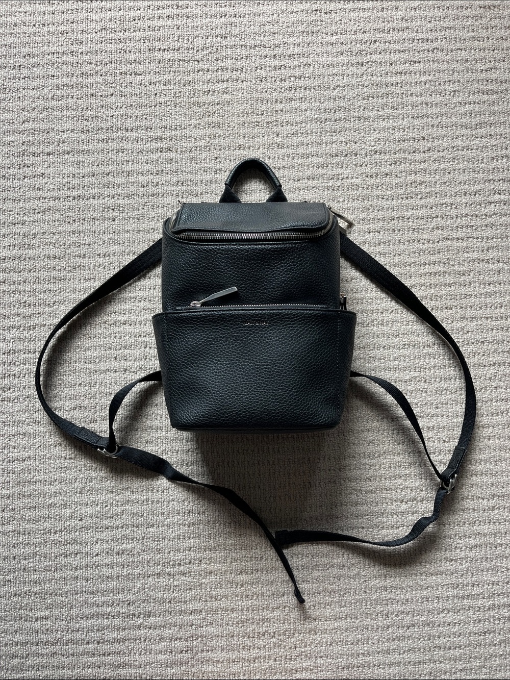 Matt & Nat black faux leather mini backpack